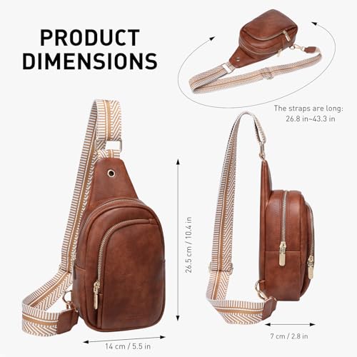 Small Crossbody Bags for Women Trendy Vegan Leather Crossbody Bag Sling Travel Women's Fanny Packs (Brown)4