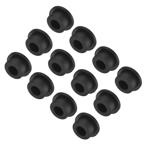 Image of uxcell High Temp Silicone Plug Mount Dia 22mm /0.87 inch t Shaped Rubber Stopper Hole Plugs for Powder Coating Plating Waterproof Plugs Sealing Plugs Black Pack of 12(OD 29mm)