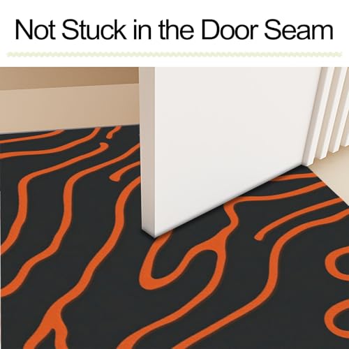 Tapis rayures zébrées orange et noir 90x150cm rectangulaire