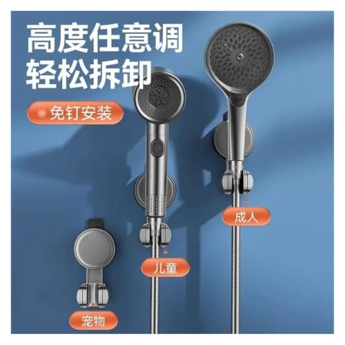 Support de pomme de douche à ventouse amovible et orientable robuste - 5