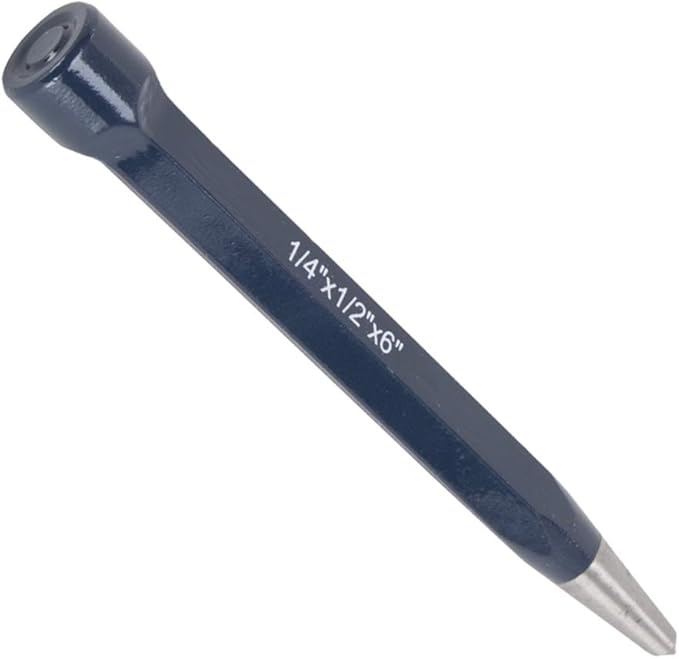 Edward Tools Center Punch Staking Tool for Steel and Metals — Heavy Drop Steel with