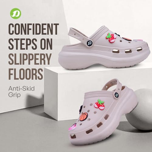 Image of DOCTOR EXTRA SOFT Women's Premium Extra Comfortable Clogs /Sandals with Cute Charms & Adjustable Back Strap for Adult| Lightweight Stylish & Anti-Skid| Waterproof Everyday Use Mules Girls /Ladies D-538