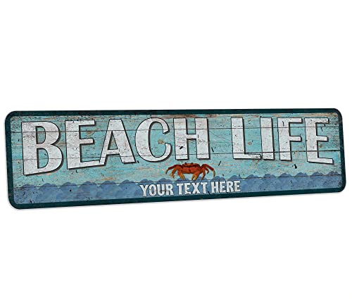 Custom Beach Life Sign Your City Name Personalized Beach Theme