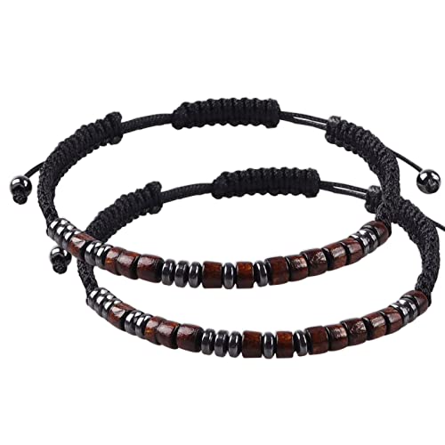 Pulsera de Código Morse Conmemorativo Hasta Que Nos Volvamos A Encontrar, Pulseras Personalizadas para Hombre Pulsera Ajustable con Cuentas Pulseras Inspiradoras Pulseras con Código Morse (2Pcs) Cover