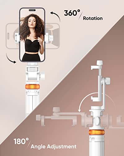 Image of EUCOS 62 inch Tripod for iPhone, Sturdy Selfie Stick Tripod with Remote & Lightweight Phone Stand, Solidest Portable Cell Phone Tripod, Compatible iPhone Pro Max /Android [White]