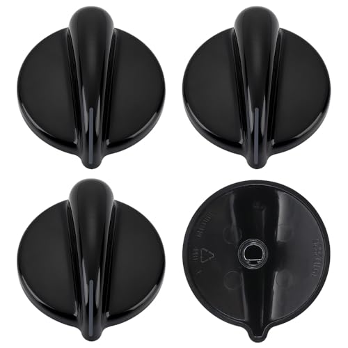 4Pcs WB03T10236 Burner Control Knob Gas Cooktop Knobs Black for GE Range/Cooktop/Stove Not Universal