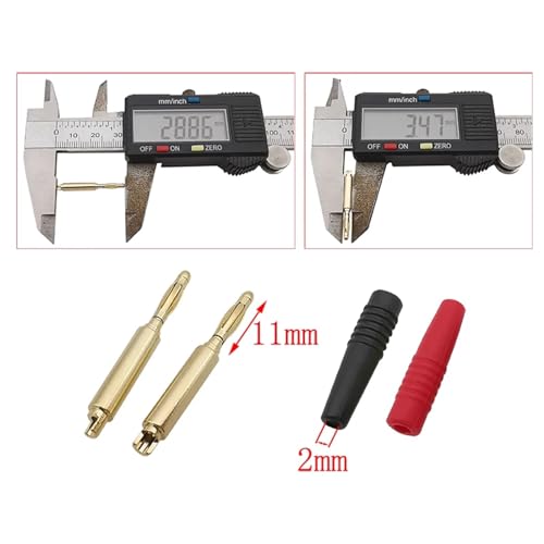 Fiche banane 2mm plaqué or conductivité stable type à souder 10pcs