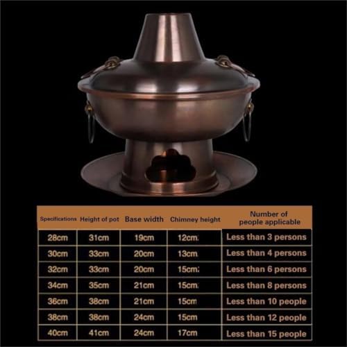 Premium Purple Copper Hot Pot - Thickened Multi-Person Design, Easy to Clean Stainless Steel Base, Ideal for Catering, Parties, Events, Weddings, and Commercial Use