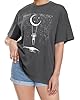 Womens Oversized Tshirt Graphic Tees Crew Neck Summer Short Sleeve Loose Fit Tops, A-starry Night Grey, XXL #4
