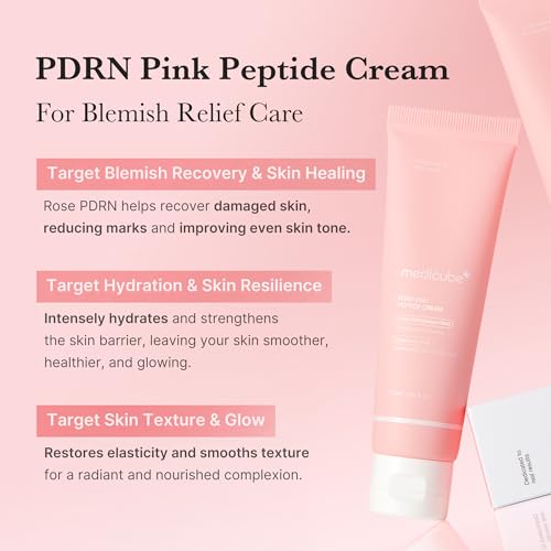 Image of medicube Rose PDRN Pink Hyaluronic Moisturizing Cream | Blemish Relief, Hydration & Elasticity Care - For the Look of Uneven Skin Tone & Pores, Korean Skincare, 1.69 fl. oz.