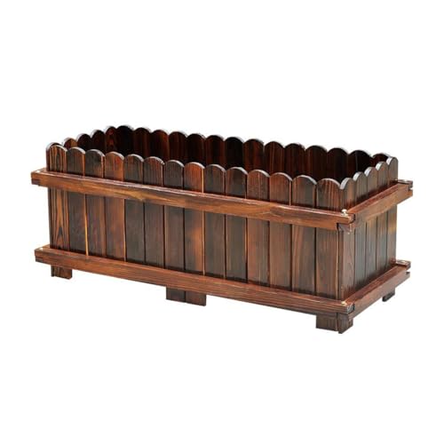 WSNCXFW Caja de plantación de jardín Grande, jardineras elevadas, Jardinera para Plantar, Jardinera de Madera antiséptica carbonizada, Jardinera para Plantar en Balcones al Aire Libre,150 * 60 * 60cm
