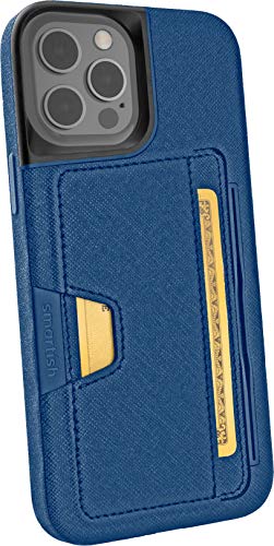 Smartish Iphone 12 Pro Max Wallet Case - Wallet Slayer Vol. 2 [Slim Protective Kickstand] Credit Card Holder (Silk) - Blues On The Green #TOP19