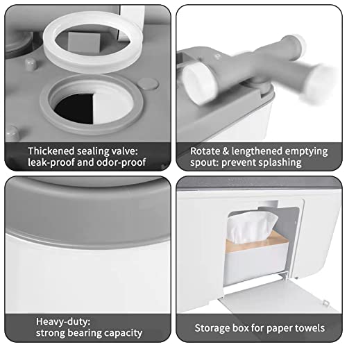 Image of Mupera 6.4 Gallon RV Portable Toilet - Double Seal Anti-Leak Cassette Toilet for Camping & Boating | Heavy Duty Waste Tank for Family Outdoor