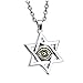 Produktbild SWAOOS Davidstern Anhänger Gold Halskette Männer Evil Eyes Anhänger Edelstahl Stee Geometric O Wortkette Halskette Paar Spunk Moon Star 60Cm Kette