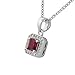 My Daily Styles 925 Sterling Silver White & Pink CZ Square Pendant Necklace and Stud Earrings Set Pink Square Set