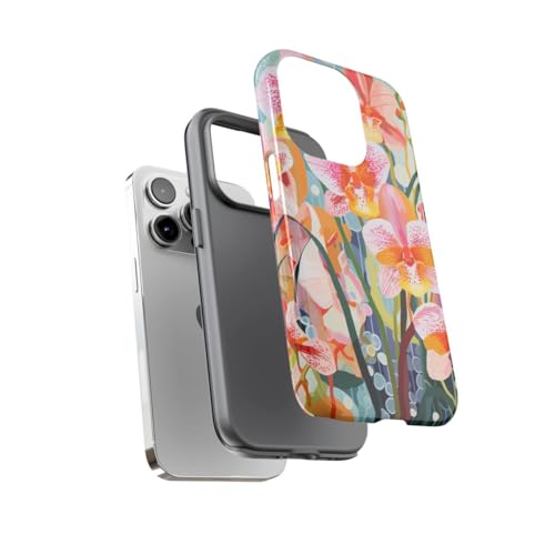 Coque iPhone 14 Pro rigide orchidée multicolore anti-rayures - 3