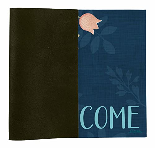 Studio M Matmates Floral Reflection Decorative Floor Mat Indoor Or Outdoor Doormat With Eco-Friendly Recycled Rubber Backing, 18 X 30 Inches, Multi #TOP3