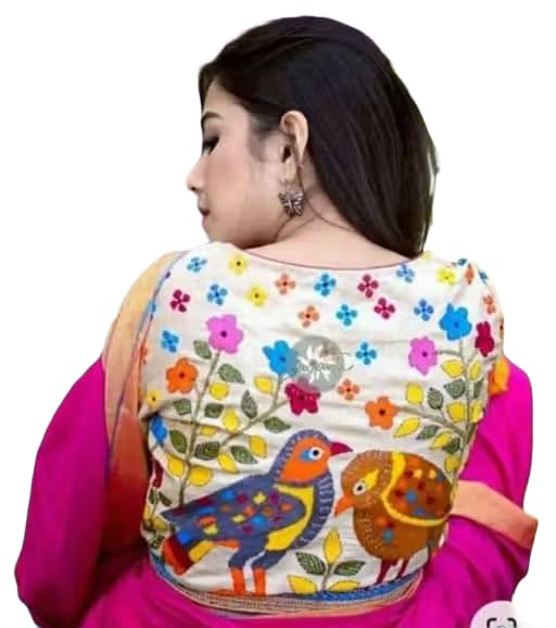 priyom Women’s Stylish Ethnic Readymade Blouse for Saree Lehenga Festive Wedding Traditional Fancy Designer Blouse Top Black-002 Multicolor-picture-46