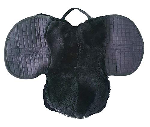 Foto von A&M Reitsport Fellsattel Merino Lammfell Baumloser Sattel Reitpad Schwarz Braun Beige, Farbe:Beige