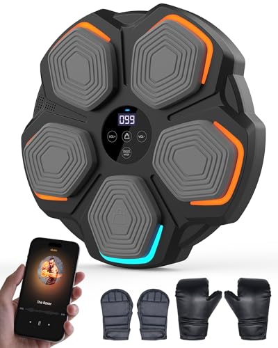 Music Boxing Machine-Bluetooth Punching Trainer for Kids Adults, Smart Wall Mounted Boxing Target...