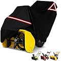 Keyless4U Snow Blower Cover, 300D Durable Oxford Farbic, Fit for Most Snowblowers, with Reflective Strip and Ventilation Holes -Weather Protection Outdoor and Indoor use (Black), 45" L x 60" W x 33" W