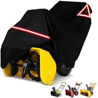 Keyless4U Snow Blower Cover, 300D Durable Oxford Farbic, Fit for Most Snowblowers, with Reflective Strip and Ventilation Holes -Weather Protection Outdoor and Indoor use (Black), 45" L x 60" W x 33" W