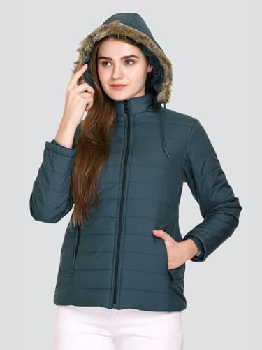 Image of RARE TIMES Women's Stylish Solid Full Sleeves Jacket | Winter Wear Quilted Jacket for Travelling | Regulaer Fit Puffer Jacket For Women