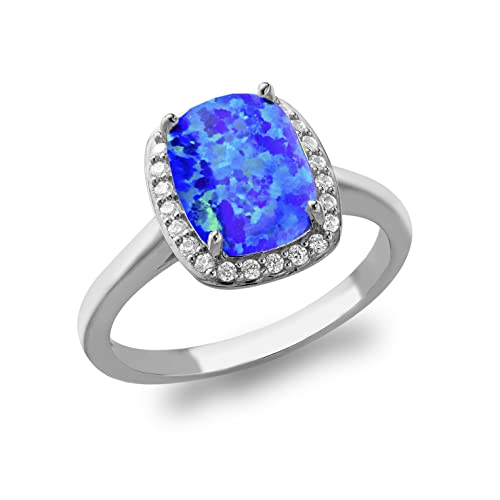 Bague opale bleue rectangulaire pour sublimer vos tenues d'été et soirées d'exception
