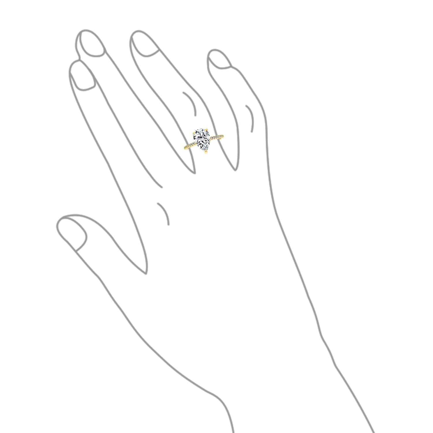 Bling Jewelry Teardrop Pear Shape Solitaire AAA CZ Halo Verlobungsring Für Frauen Mit 2,5 7 Karat Pear Shape 1MM Band Cubic Zirkonia Roségold Und Gelbgold 14K Vergoldetes .925 Sterlingsilber