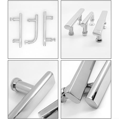 Poignées de porte de douche 220 mm chrome de qualité supérieure
