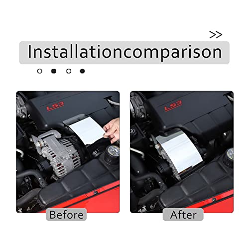 Image of Engine Start Motor Baffle Cover Trim for Chevy Corvette C6 2005 2006 2007 2008 2009 2010 2011 2012 2013 Accessories, Engine Start Baffle Trim Panel, Hood Engine Alternator Cover, Stainless Steel