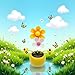 for Apple Blossom Solar Dancing Flower Sunflower, Solar Dancing Ornament, Car Swinging Dancing Car Windowsill Decoration Honey Bee Swing