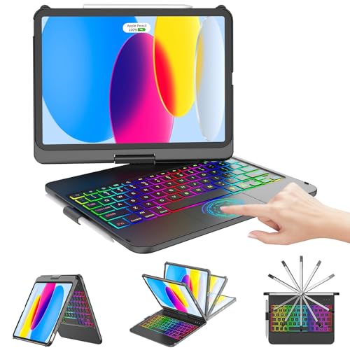 Funda teclado táctil iPad 11 generación con trackpad inteligente y retroiluminación de 7 colores