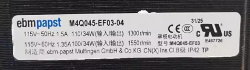 M4Q045-EF03-04 115V 1.5/1.35A 110/100W 1300/1550RPM Cooling Fan