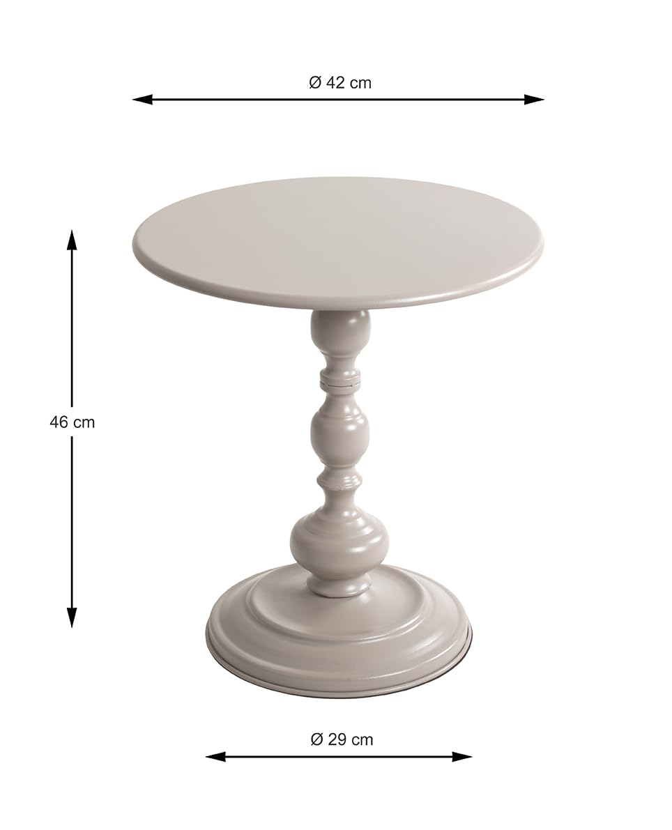 HAKU Table d'appoint Ronde Gris Cachemire en métal, Petite Table Basse Ronde - Dimensions : H 46 x Ø 42 cm Style : Moderne