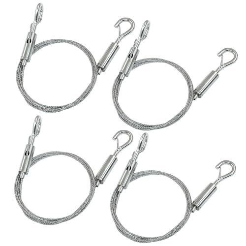 Image of 4 Pack 1m x 1.5mm Adjustable Picture Hanging Wire Kit, 3.3FT Heavy Duty Stainless Steel Wire Rope for Hanging Pictures /Artwork /Mirrors