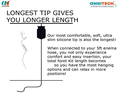 Image of AmbiTech PVC Enema kit | Improved Model enema kit for home use with instruction - 1 silicon tube, 1 nozzles, 1 clamp(For Men And Women) (Multi coulor)(Made in India)