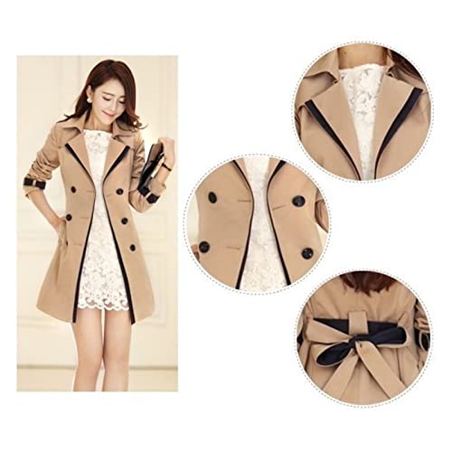 Millie Trench Coat, primavera outono trench coat mulher trespassado médio longo feminino trench coat
