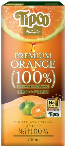 tipco プレミアムオレンジ100％ストレートジュース 200ml×24本