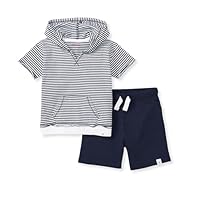 Burt's Bees Baby Baby Boys' Shirt and Pant Set, Top & Bottom Outfit Bundle, 100% Organic Cotton