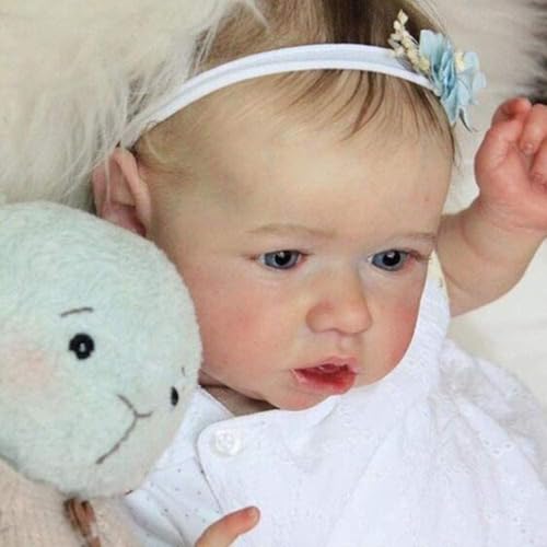 WKYUWS Reborn Baby Vollsilikon Lebensechtes Mädchen 49 cm Real Baby Doll Realistische Neugeborene Baby Puppe mit Zubehör Geschenk für Erwachsene – Bild 5