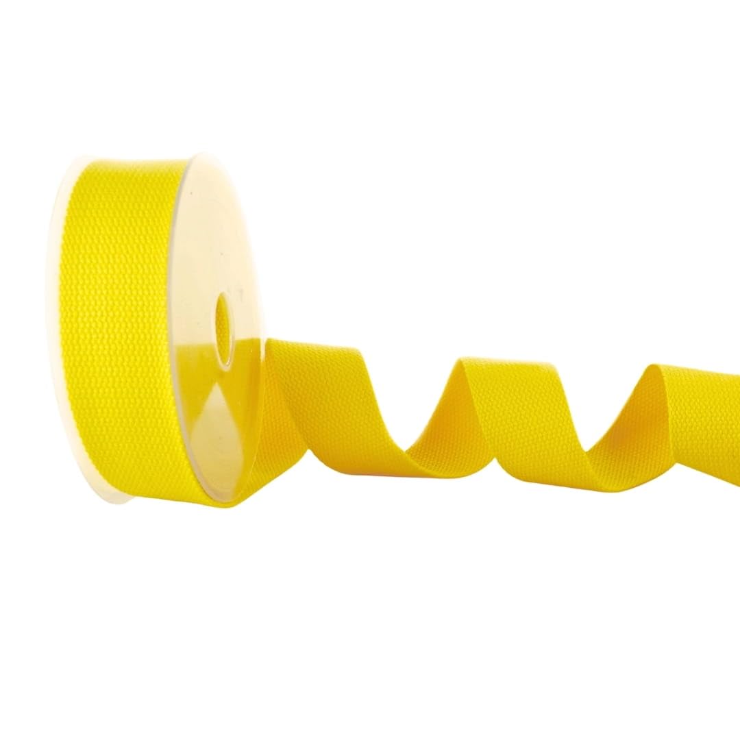 Trimz Cotton Webbing – Yellow – 25mm x 5m — image 1