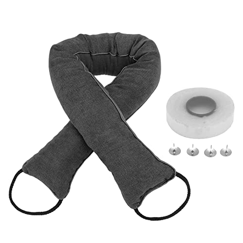 Door Draft Stopper, Door Sweep Weather Stripping Noise Blocker Window Breeze Blocker Adjustable Door Sweeps Washable Door Snake Draft Insulation Stopper for Home (Dark Gray)