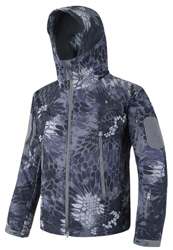 Image of Men's Softshell Jacket Fleece Windproof Waterproof Thermal Tactical Coat Outdoor Jacket Hiking Camping