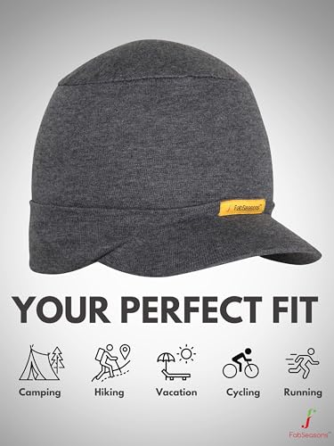 FabSeasons Men's Cotton Skull Cap Hat, Free Size, Charcoal Grey
