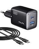 INIU 30W USB C Ladegerät, 2-Port [USB C + USB A] GaN Reise Schnellladegerät mit USBC Kabel, PD 3.0 Netzteil Adapterfür iPhone 17 16 Pro Max, iPad Air, Samsung S25 S24 Ultra, Pixel 10 9a, MacBook Air