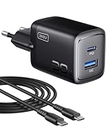 INIU 30W USB C Ladegerät, 2-Port [USB C + USB A] GaN Reise Schnellladegerät mit USBC Kabel, PD 3.0 Netzteil Adapterfür iPhone 17 16 Pro Max, iPad Air, Samsung S25 S24 Ultra, Pixel 10 9a, MacBook Air