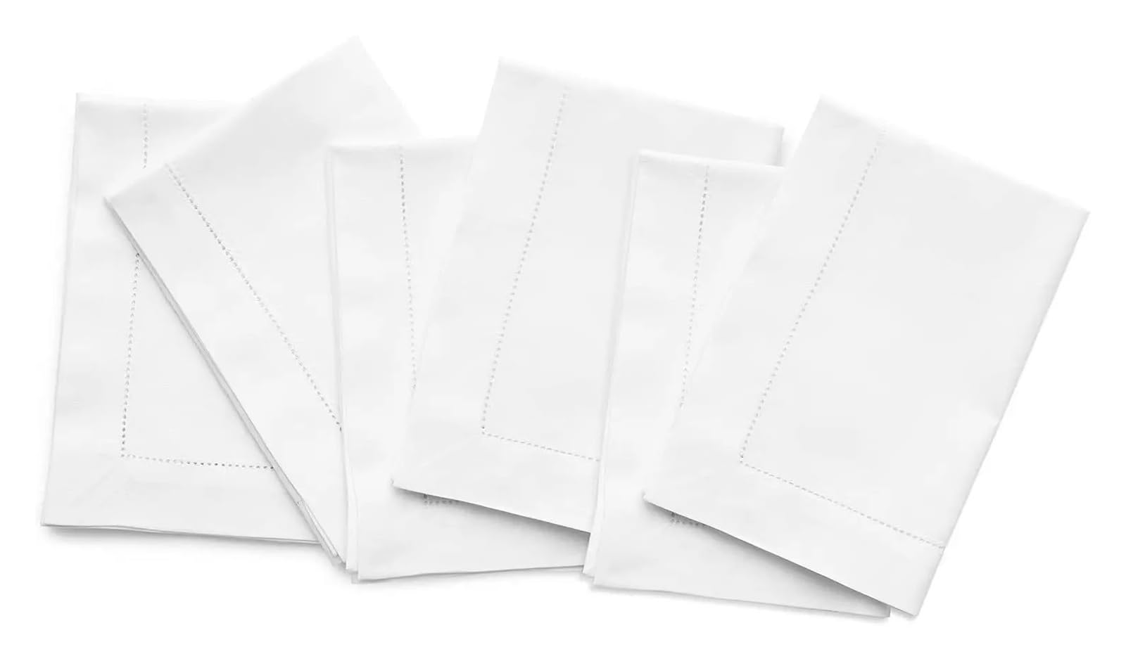 Cloth Napkins 1/4/6pcs White Cotton Napkins Hemstitched Cocktail Napkin For Party Wedding Table Cloth Fabric Dinner Decor(White napkin 6pcs)