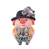 💎 〖HAUPTMERKMALE〗 - - Auto-Lufterfrischungsspray für Frauen, Eigenschaften: Cartoon Pig Design, Strassdekor, frischer Duft, einfach zu installieren, Autodekor, Paket beinhaltet: 1 x Cartoon Pig Decor 1 x Entlüftungsclip 2 x Duft Platten.