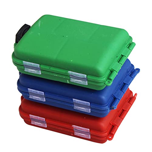 POPETPOP 2sets Portable Utility Storage Boxes for Fishing Accessories Tackle Organizer with Compartments Durable and Impact Resistant Fishing Gadget Holder Color 3pcs*2